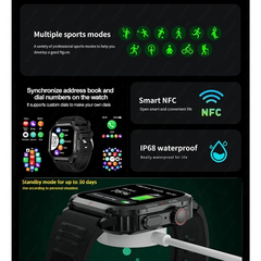 Smart Watch ao ar livre para homens, relógios impermeáveis IP68, Bluetooth Cal - comprar online