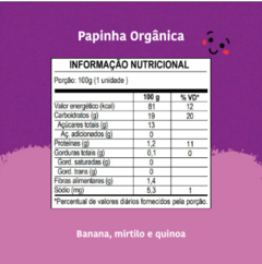 Papinha Papapá Orgânica Banana Mirtilo E Quinoa 100G - comprar online