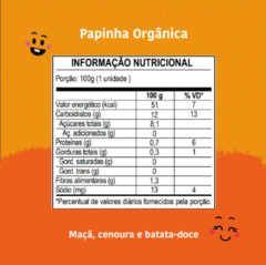 Papinha Orgânica de Maçã, Cenoura e Batata-Doce - 100g - comprar online