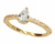 Anel Sophia - Cristal Gota Branco Banho Ouro 18k