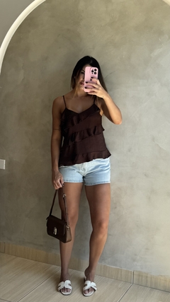 Blusa Boho babado na internet