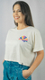 T shirt Cropped Happy Sun Off-white na internet