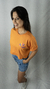 T shirt Cropped Happy Sun Orange na internet