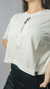 T shirt Cropped Basic Off-white - Voop Company