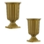 KIT DECORATIVO PARA FESTA DOURADO: 2 Vasos 19 Cm - 1 Boleira 30 Cm - 1 Suporte De Doces 2 Bandejas Retangulares Sem Base - 3GMOTI