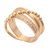 Anel vintage zircônia triplo dourado folheado