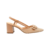 Scarpin Slingback Couro Palha Bege