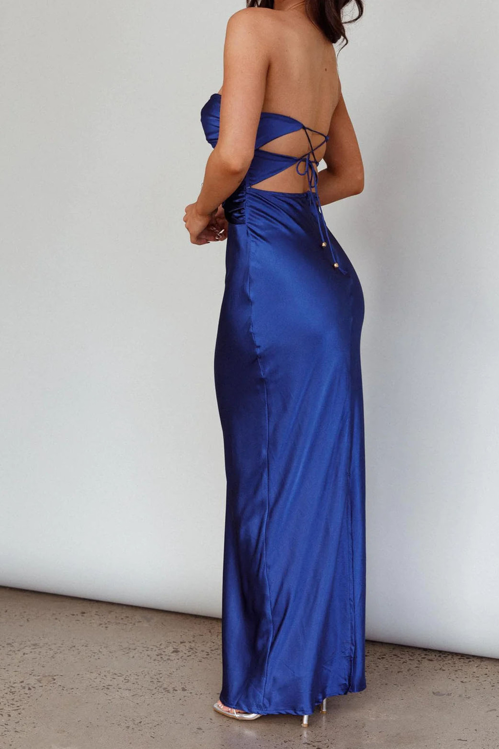 Vestido largo azul navy