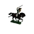 Miniatura em Metal Cavalo marrom com Cavaleiro do exercito italiano