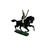 Cavalo preto com pata branca e Cavaleiro Exercito Italiano