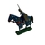 Miniatura em Metal Cavalo vestido de Azul com Cavaleiro