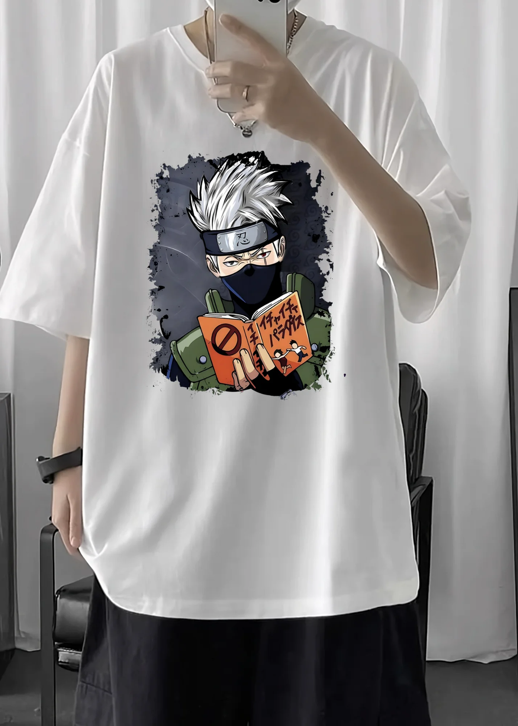 Camiseta Masculina Feminina Desenho Anime Kakashi Hatake Ocasional