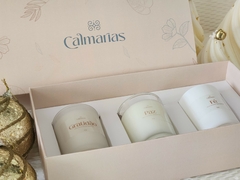 Kit Trio de Velas Calmarias - Gratidão, Paz e Fé na internet