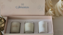 Kit Trio de Velas Calmarias - Gratidão, Paz e Fé