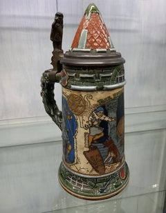 Antiguo Tankard Castillo Mettlach Ges Gesch