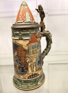 Antiguo Tankard Castillo Mettlach Ges Gesch - ManyAntiques