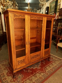 Antigua Biblioteca Chippendale Roble Tallada. - comprar online