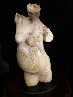 Antigua Escultura Marmol Torso Desnudo Femenino