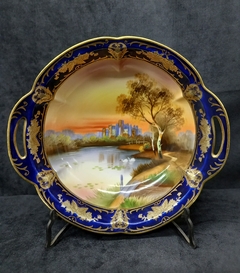 Antiguo Centro Bandeja Noritake Blue Gold