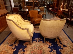 Par De Antiguos Sillones Franceses Bergere - ManyAntiques