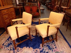 Antiguo Par De Sillones En Caoba - ManyAntiques