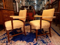 Antiguo Par De Sillones En Caoba - tienda online