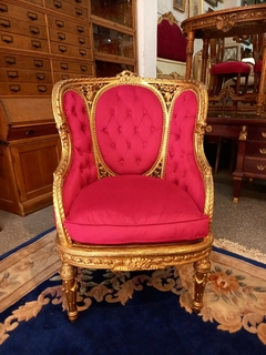 Antiguo Sillon Frances Tallado Capitone