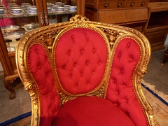 Antiguo Sillon Frances Tallado Capitone