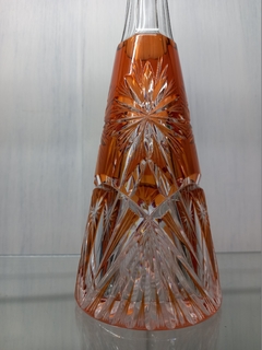 Antiguo Botellon Licorera Cristal Naranja - tienda online