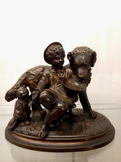 Antigua Figura En Bronce A. R.