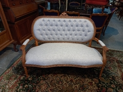 Antiguo Sillón Frances Luis Xvi Capitone