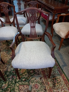 Juego De 8 Sillas Y 2 Sillones Ingleses Palmeta - ManyAntiques