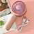 Uso ventilador de mano rosa con botón de oso modo de uso y accesorio