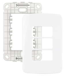 Kit10 Conj Placa 4x2 3 Postos Horiz Margirius B3 Branco