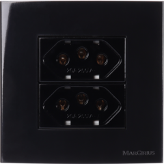 Conj 2 Tomadas 20A p/ Móvel Margirius Sleek Ebony