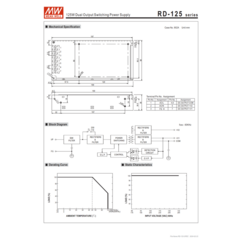 Fonte de alimentação RD-125-2412 85-264VAC DC 24/12V 3,7A na internet