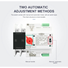 Transferência Automático de Potência Dupla ATS, 2P-63A-230V - loja online