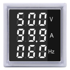 Medidor Quadrado: Tensão/Corrente/Frequência Branco-10un