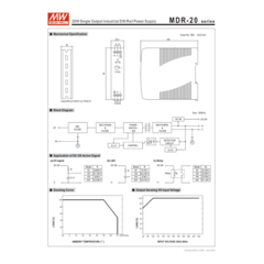 Fonte de Alimentação Mean Well MDR-20-12 DC 12V 1,67A