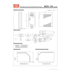 Fonte de Alimentação Mean Well MDR-100-24 DC 24V 4A