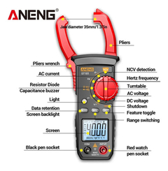 Alicate Amperímetro Digital, Multímetro ANENG-ST181 na internet