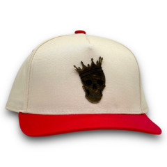 KING SKULL BEIGE RED PLLACA