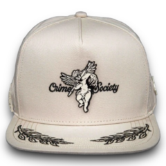 BLACK ANGEL IN WHITE SUEDE SNAPBACK