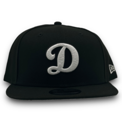 D DODGERS BLACK WHITE SNAPBACK