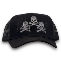 SKULLS BLACK WHITE CRISTALS