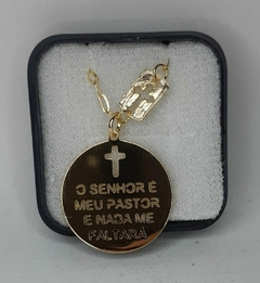 COLAR COM PINGENTE REDONDO O SENHOR E MEU PASTOR REF.MF811 - comprar online