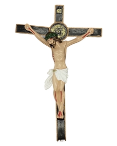 CRUZ DE SÃO BENTO 40CM BRONZE PVC RD4745