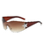 Moda Óculos De Sol Rimless Y2K para Mulheres Homens Trendy Shield Wrap Around Sunglasses Ov