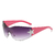 Moda Óculos De Sol Rimless Y2K para Mulheres Homens Trendy Shield Wrap Around Sunglasses Ov - loja online