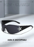 Moda Óculos De Sol Rimless Y2K para Mulheres Homens Trendy Shield Wrap Around Sunglasses Ov